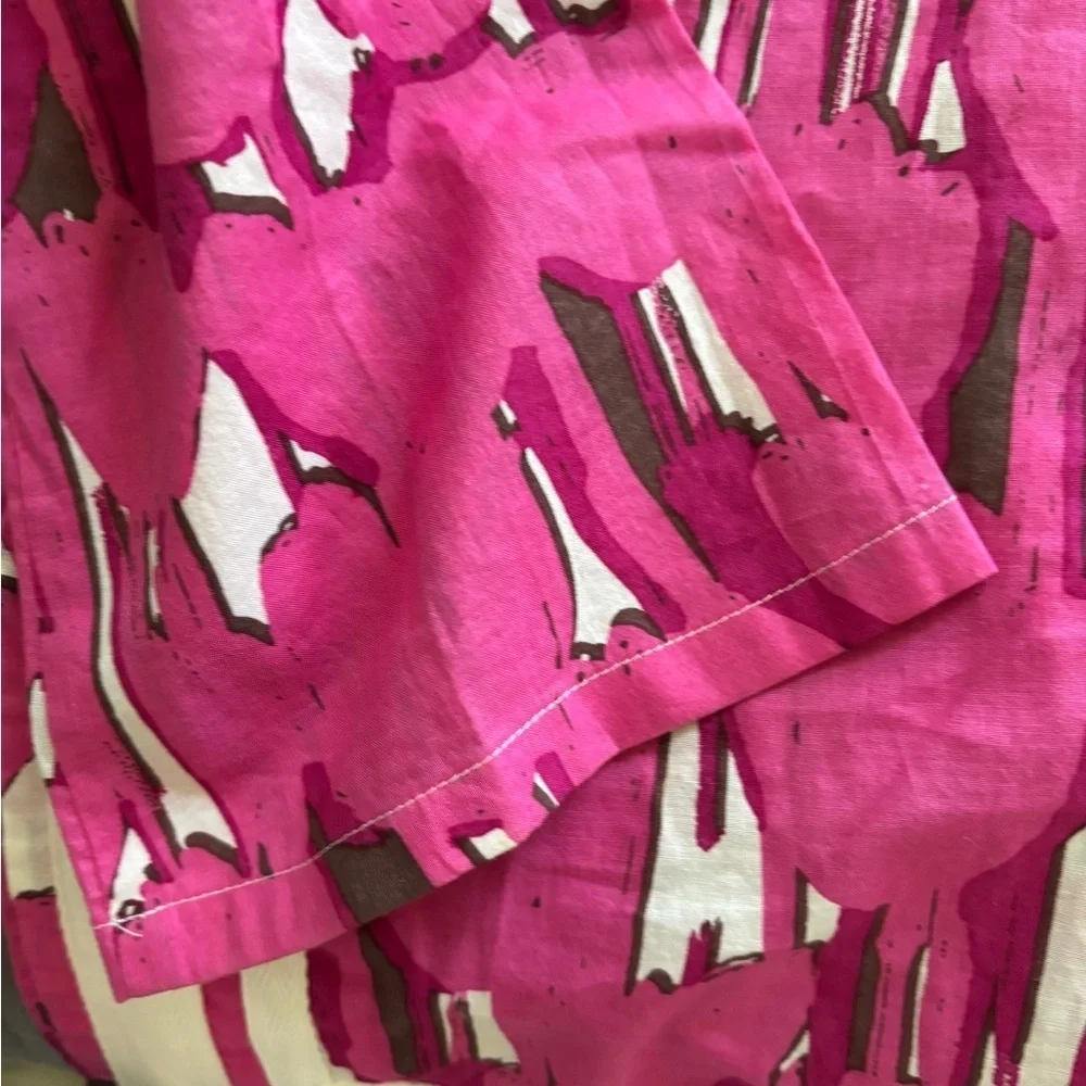 Michael Kors Pink and White preppy Patterned Tunic/ cover up women’s small